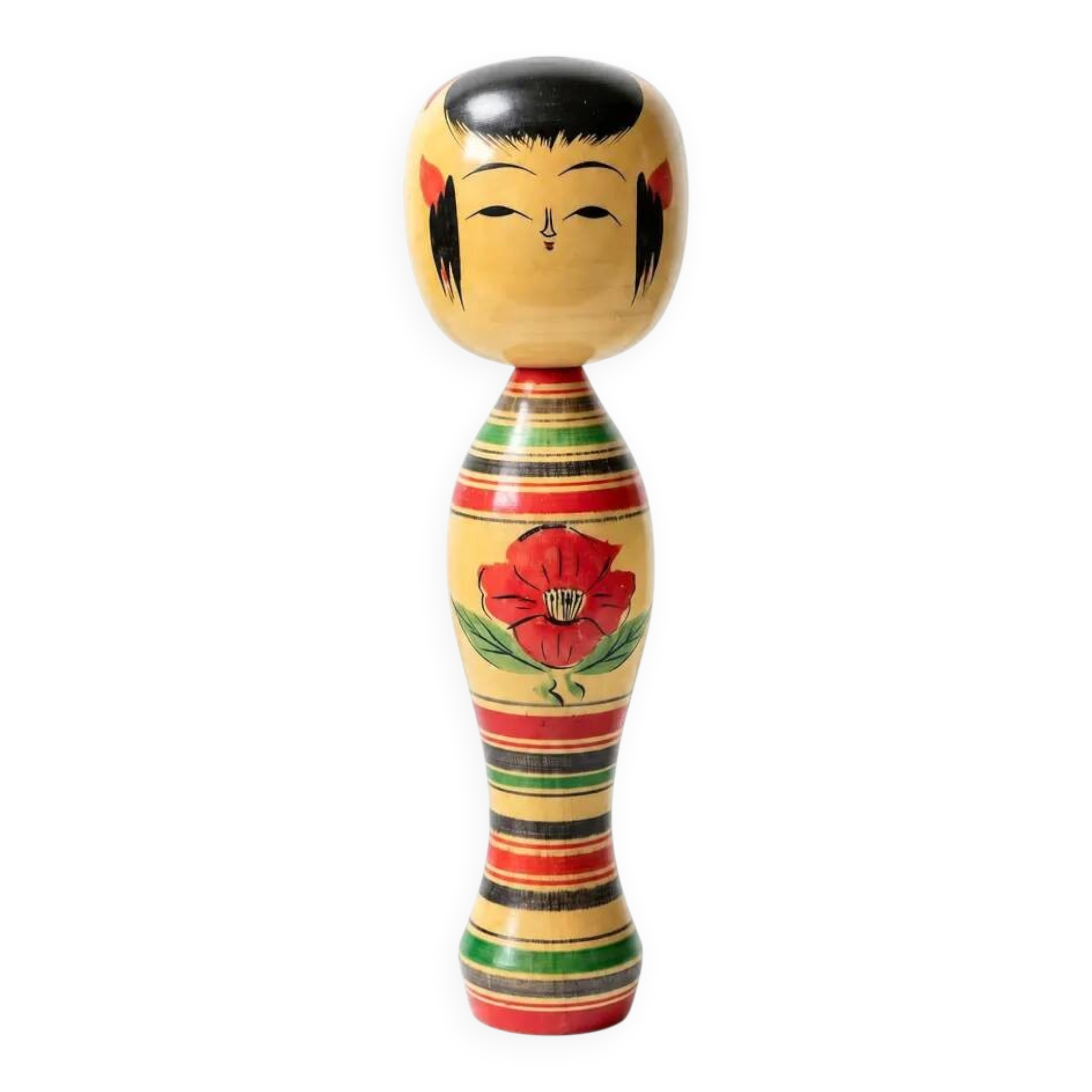 Vintage Japanese Kokeshi doll Naruko signed - Antique turned wood figurine craftsmanship Japan - Collectible item from the Showa period (1926–1989)