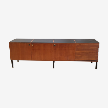 Modernist sideboard Louis Paolozzi in teak 240 cm