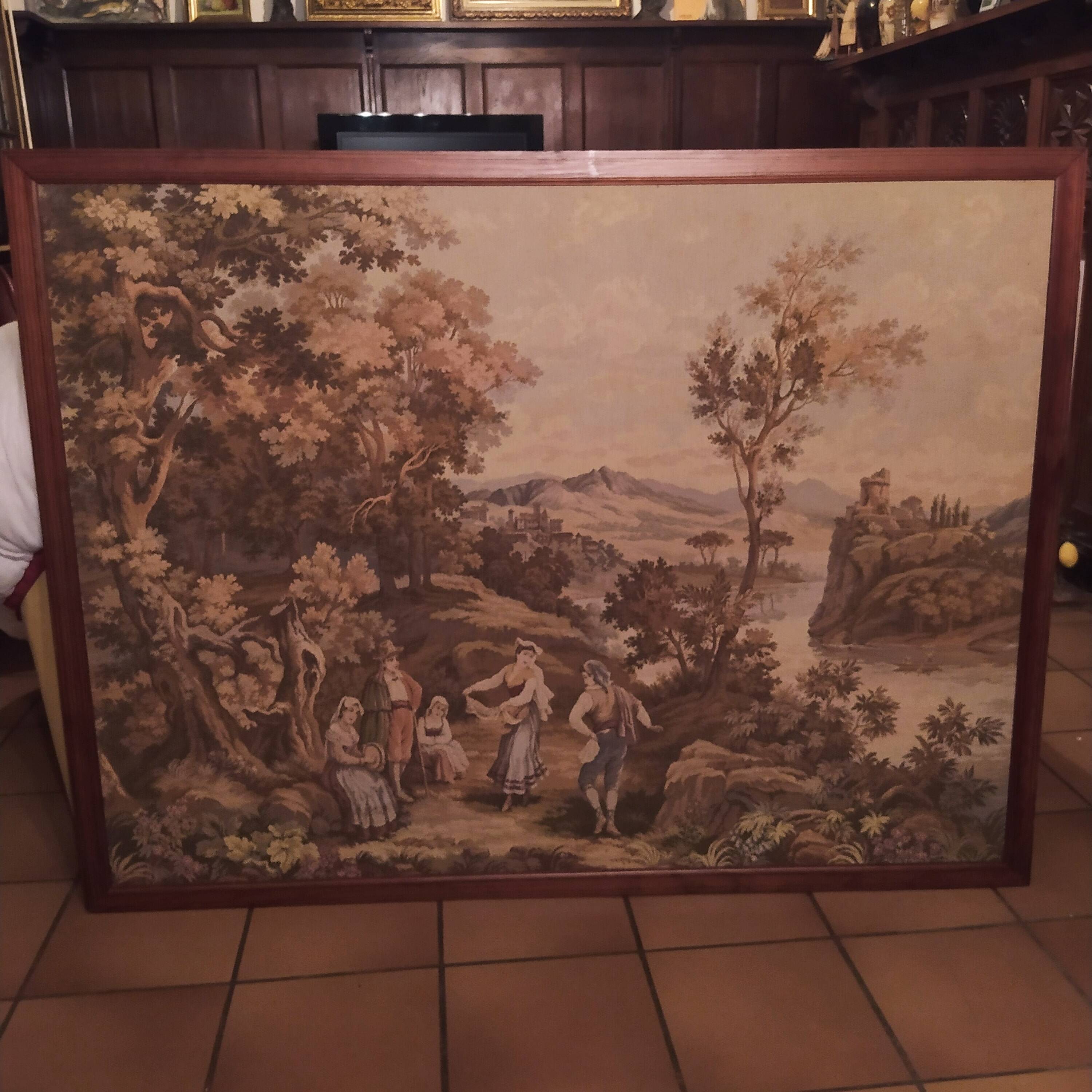 Large framed tapestry Gobelins JP PARIS