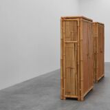 Armoire en bambou et rotin du milieu du siècle, Italie vers 1960