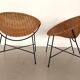 Pair of Rattan Lounge Chairs, Italy, 1970s