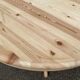 Table à manger scandinave ronde extensible rénovée en bois brut pied centra