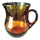 Pitcher, pot-bellied jug in bubbled glass 1.9 L