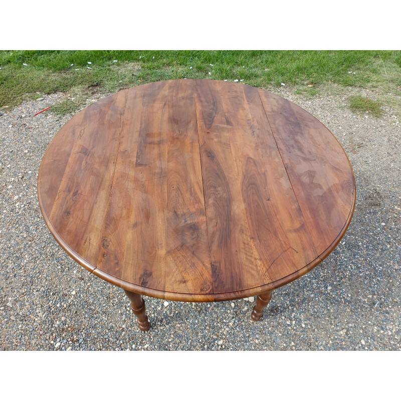 19th century walnut 6-legged opening table