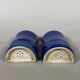 Pair of monochrome blue porcelain wall vases - China Qing