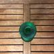 Series of 6 old vintage green bubble molded glass candlesticks #a529