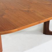 Vintage Danish round extendable dining table teak 1960s