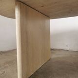 Oval coffee table in travertine, marble from the 70s/80s