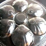 Set of 9 oyster plates in thick glass quite heavy, vintage or Art Deco