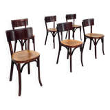 6 chaises bistrot Baumann "Etienne" 1950