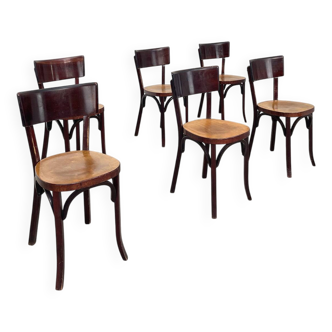 6 Baumann "Etienne" bistro chairs, 1950