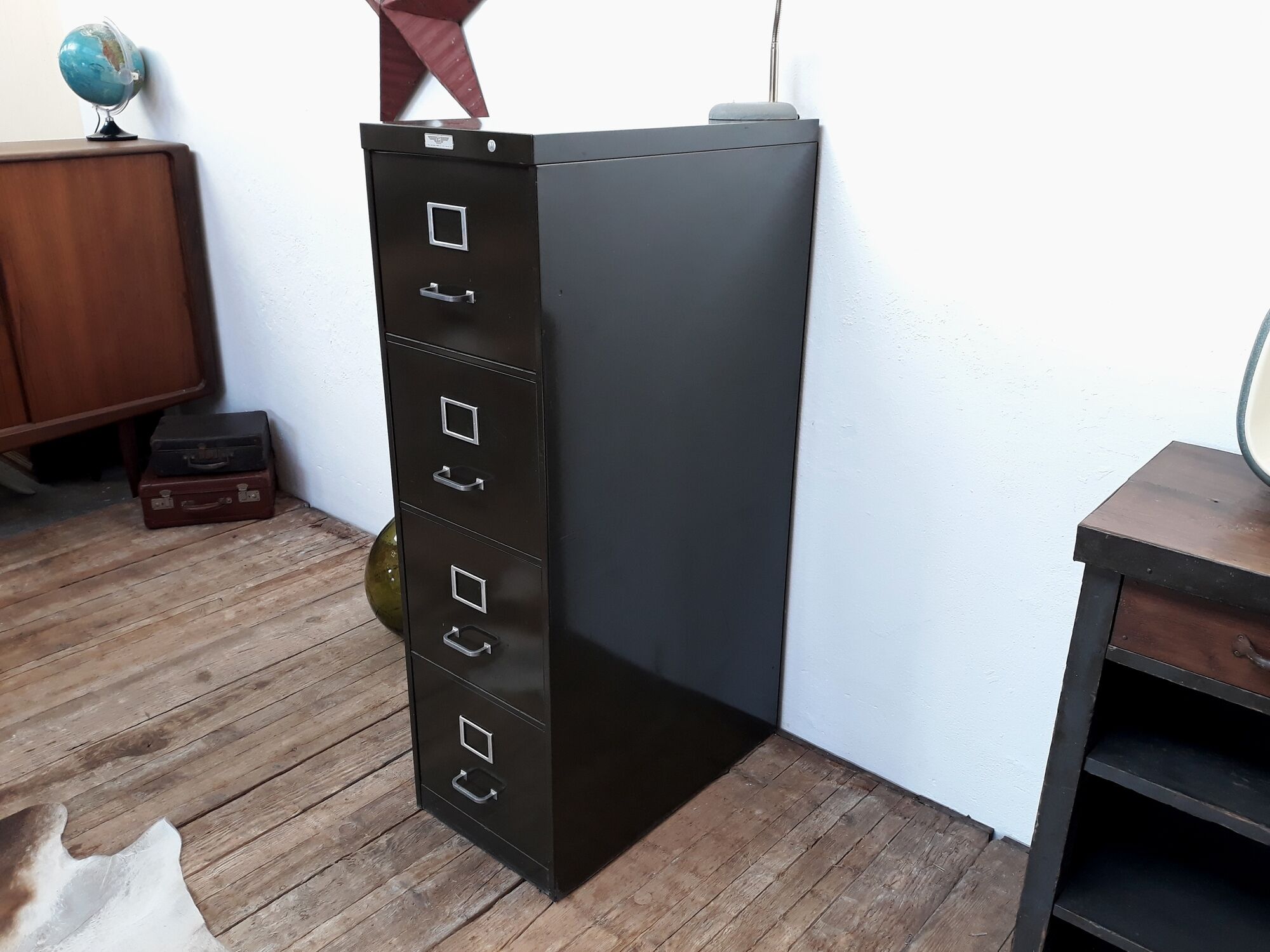 Industrial furniture metal drawers YAC 1950 vintage