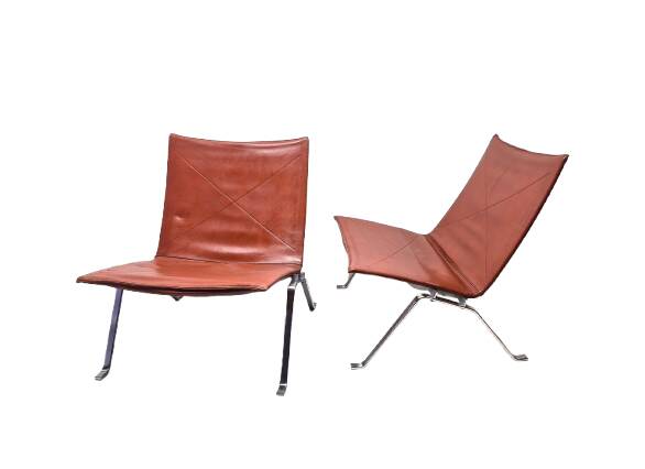 Poul Kjaerholm (1929-1980) pair of PK22 low chairs, Kold Christensen
