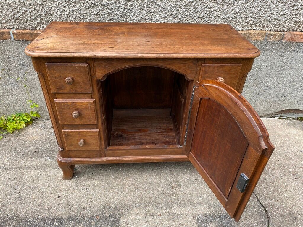 Buffet solid oak storage cabinet 1 door 6 drawers