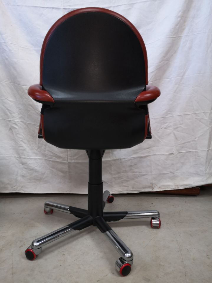 Mario Bellini office armchair for Vitra vintage havana leather