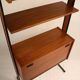 Wooden and metal modular vintage bookcase, 1960s