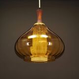 Glass pendant lamp, Danish design, 1970s, production: Denmark