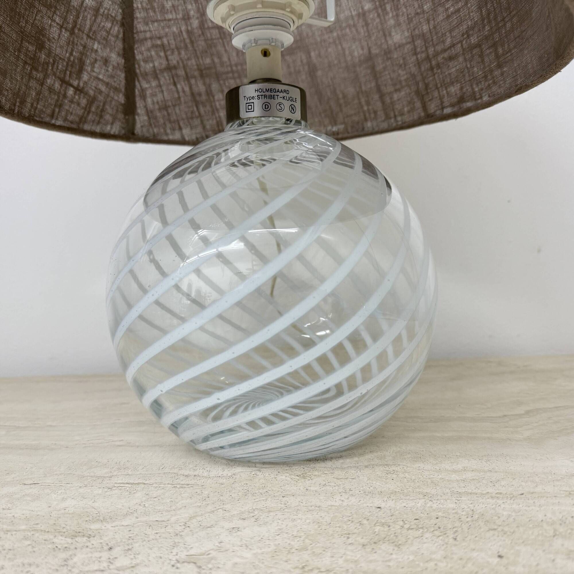 Mid-century design Holmegaard Swirl lamp , 1970s Denmark