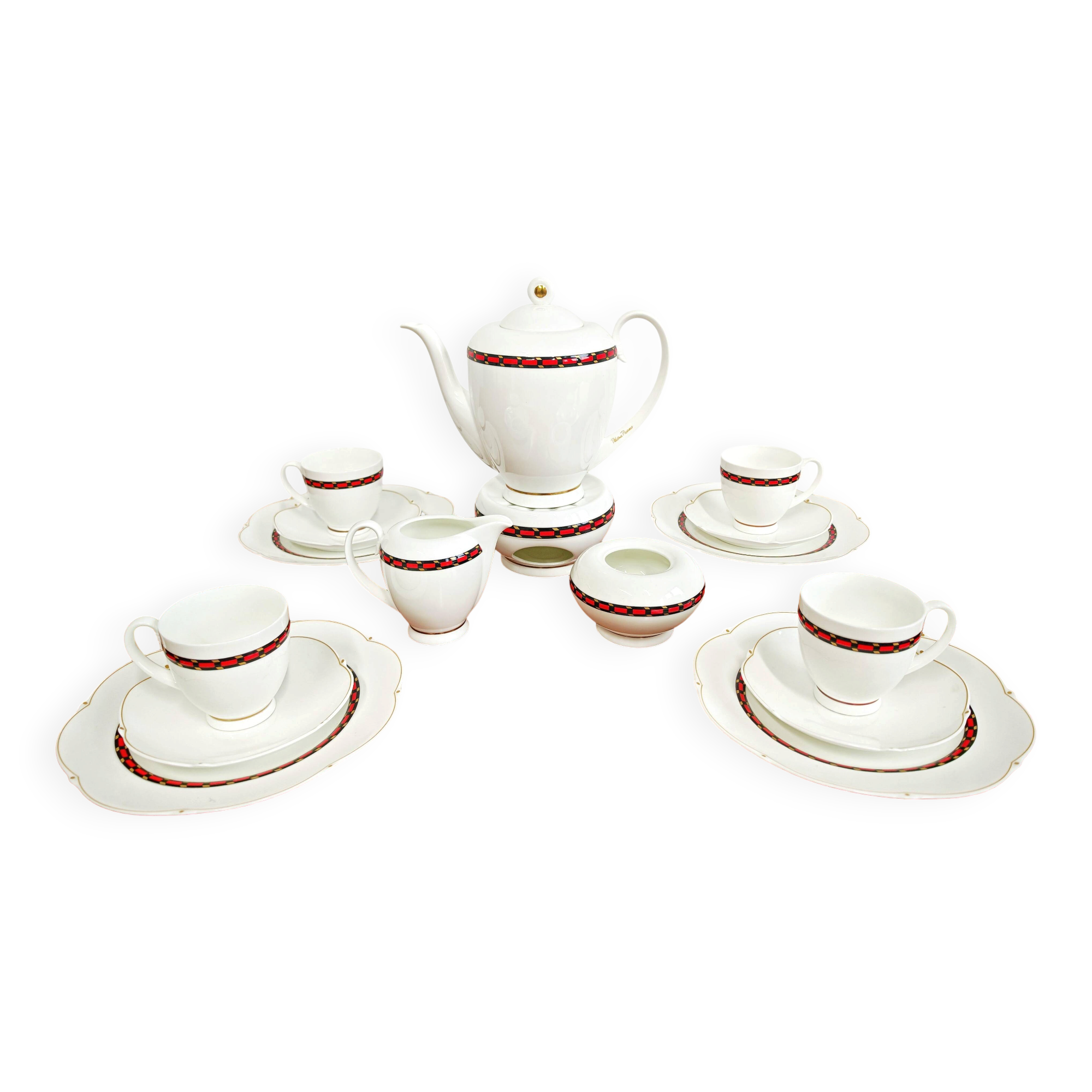 Fine porcelain tea service by Paloma Picasso for Villeroy & Boch.