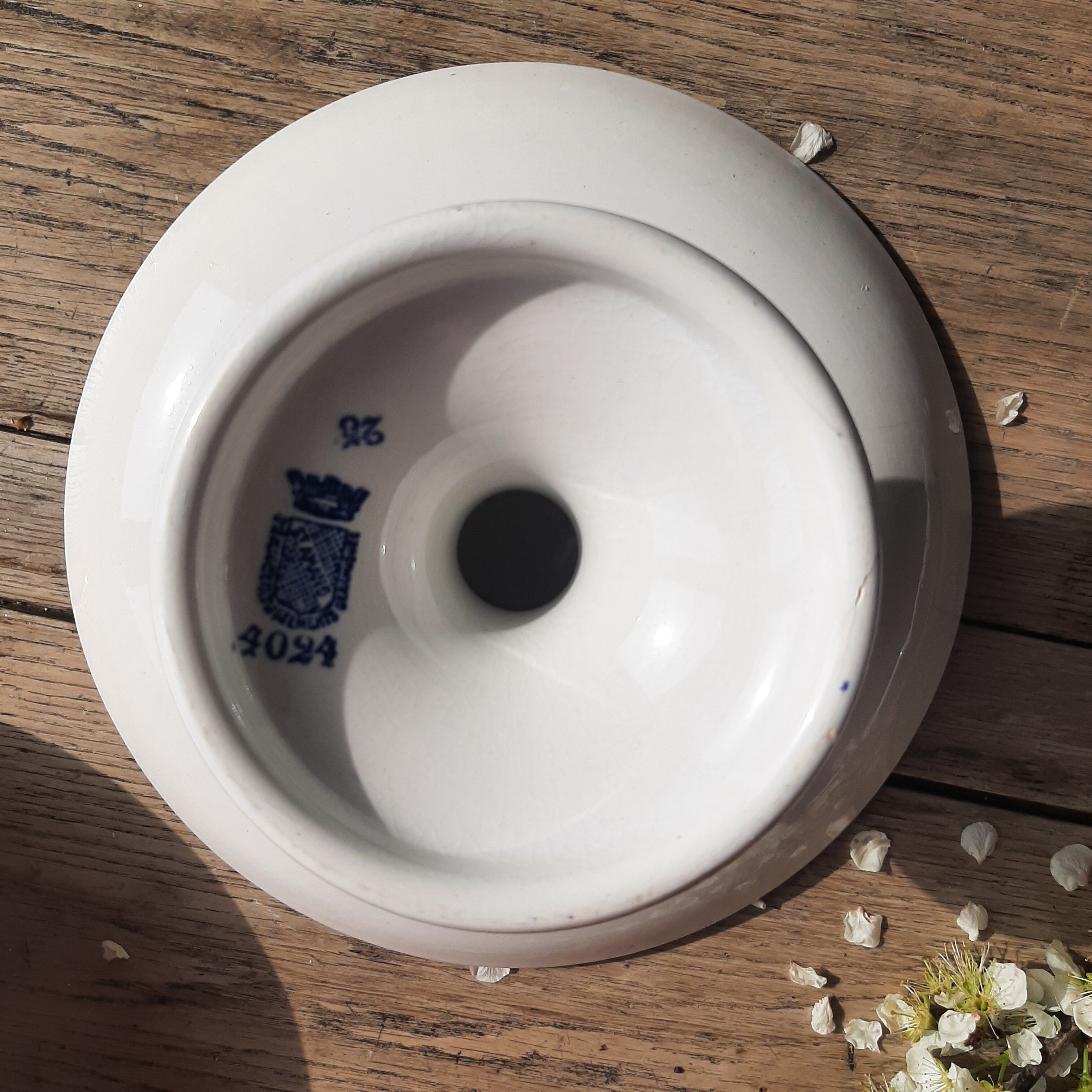 Compotier décor blue flowers St Armand