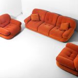 Vintage 'Sapporo' 3-seater sofa in suede by Mobil Girgi, 1970s