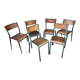 6 chaises école dépareillées industrielle école vintage collectivités Mullca
