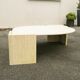 Table basse goutte travertin design 1970 vintage