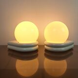 Pair of space age 80s Decotec wall lights