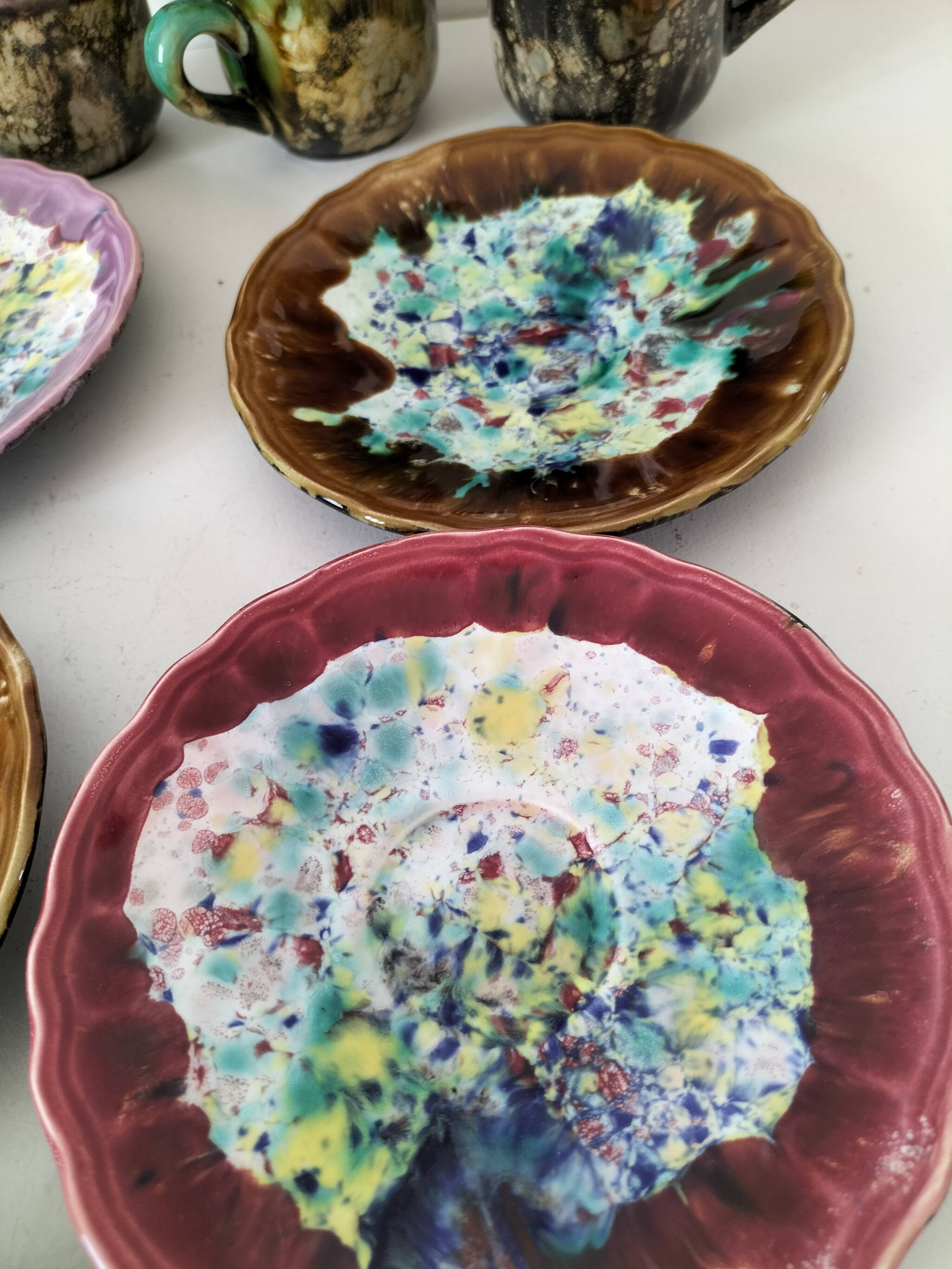 Gaston Gaubier ceramic cups and saucers