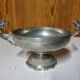 Burgundy footed cup in pewter with ram's head