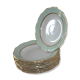 12 green deep plates "l'amandinoise"