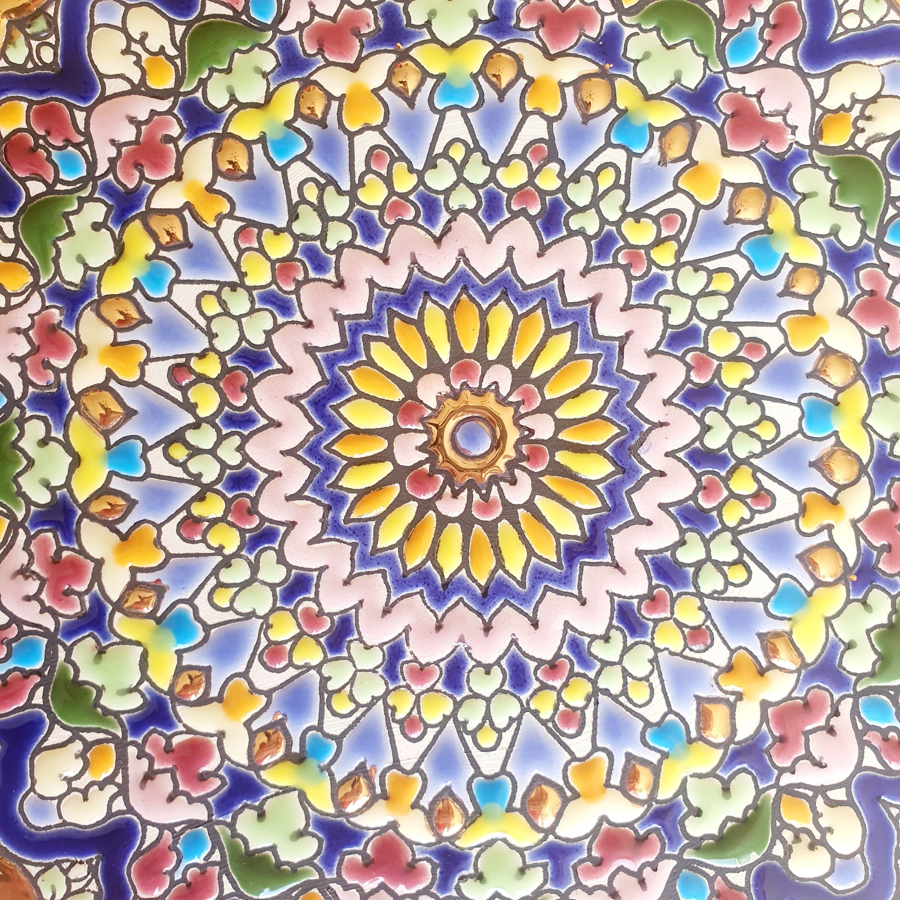 Assiette décorative émail et or Cercolon Espagne