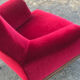 Red velvet English armchair