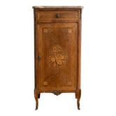 Small antique secretary in marquetry wood