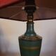 Vintage 1960s lamp – black veined marble and decorated metal