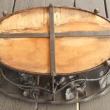 Old art deco wrought iron fruit basket