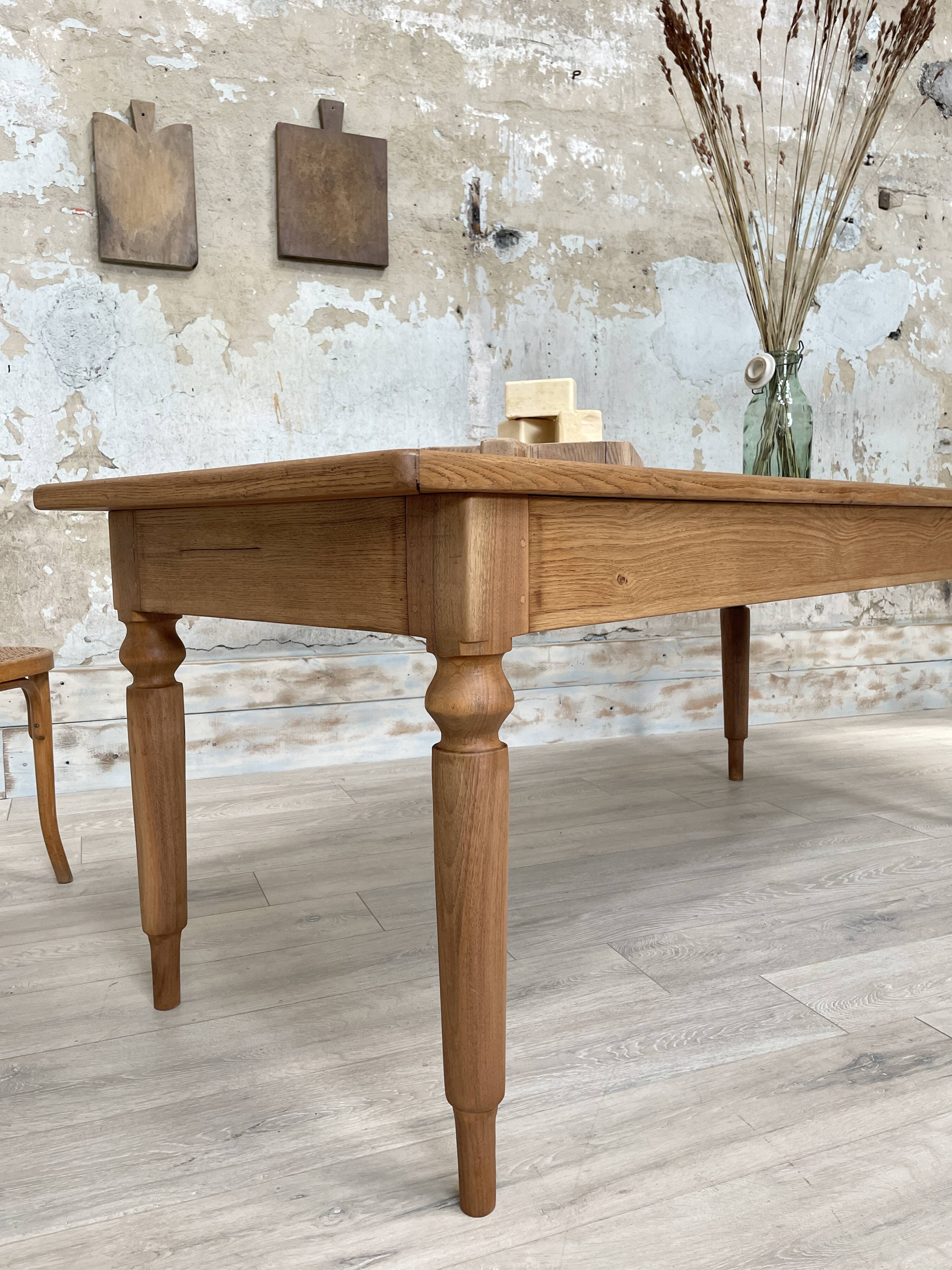 Solid wood farmhouse table