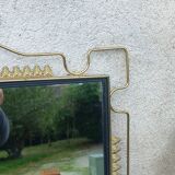 Vintage 1950s neoclassical style gold metal mirror