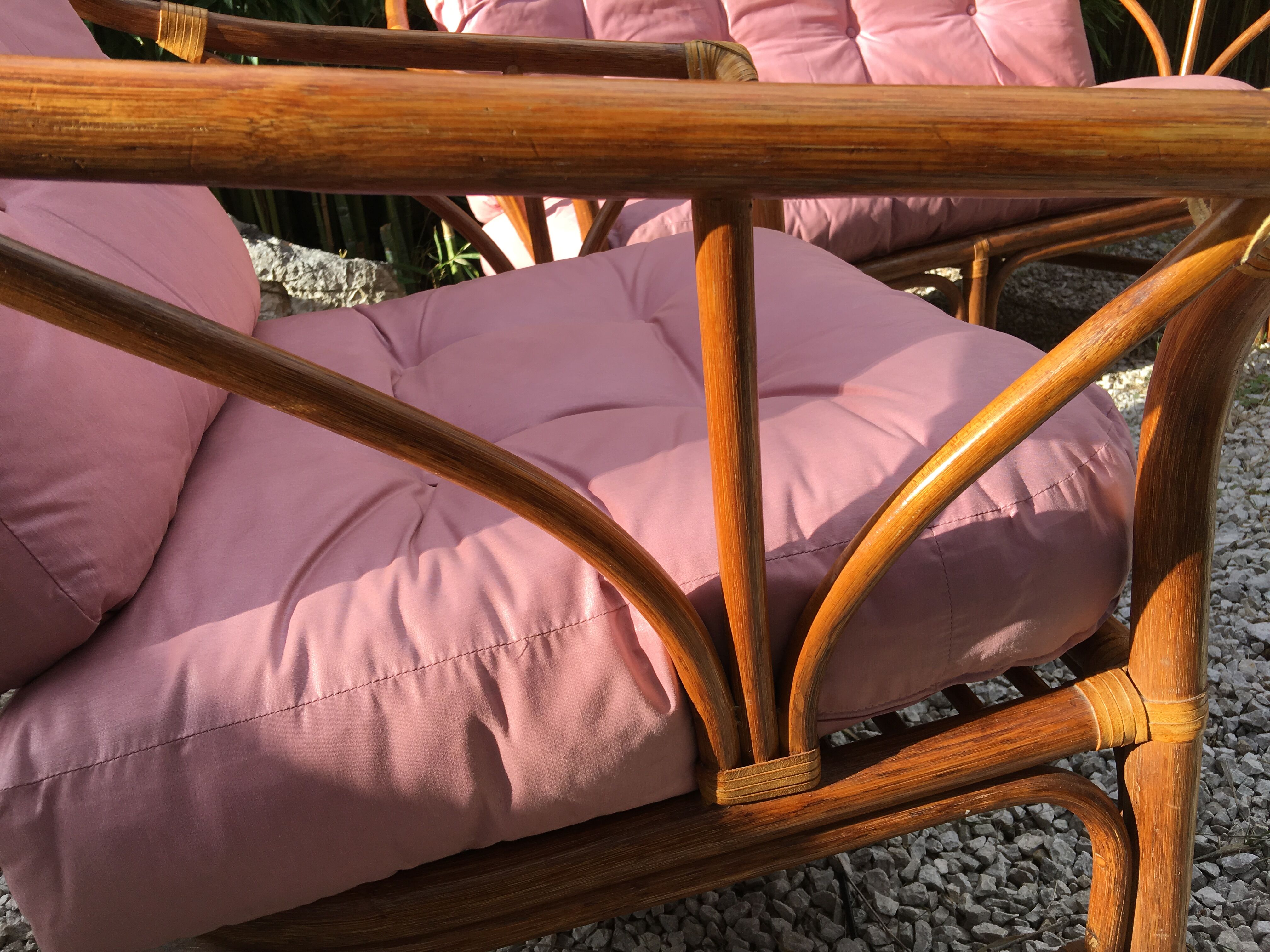 Vintage rattan living room 1970