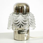 Two large, rare 1960s metal and glass table lamps by VEB Narva Leuchtenbau