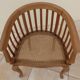 2 Colonial armchairs in natural solid wood with cane seats