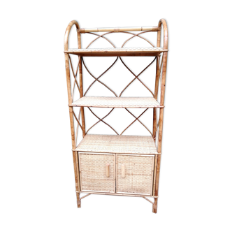 Shelves vintage rattan 60