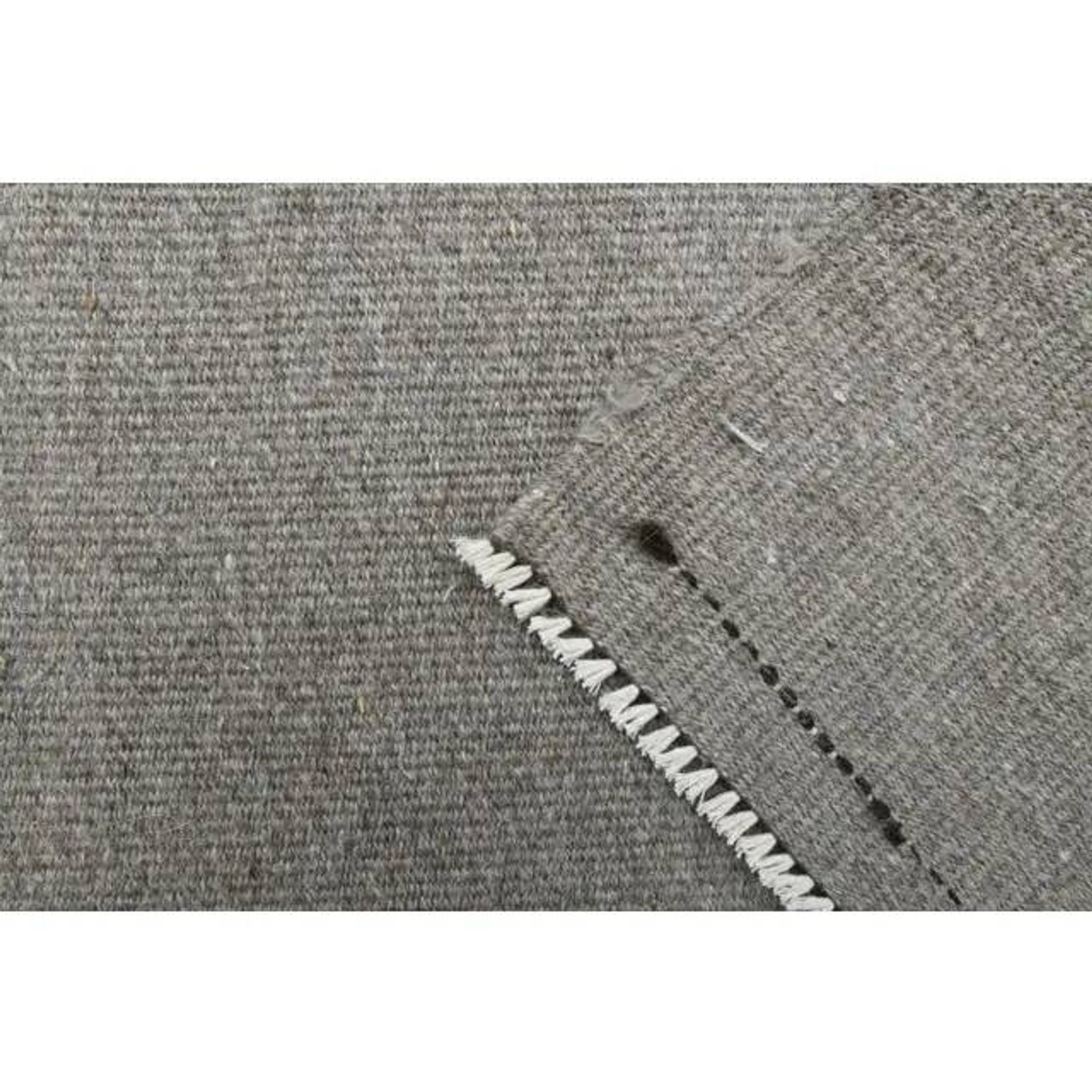 1970s Vintage Turkish Oushak Handmade Wool Cotton Gray Runner Rug 86x332