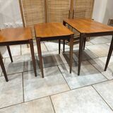 Vintage Scandinavian nesting coffee table in solid teak