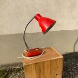 Vintage table lamp Aluminor France red metal desk