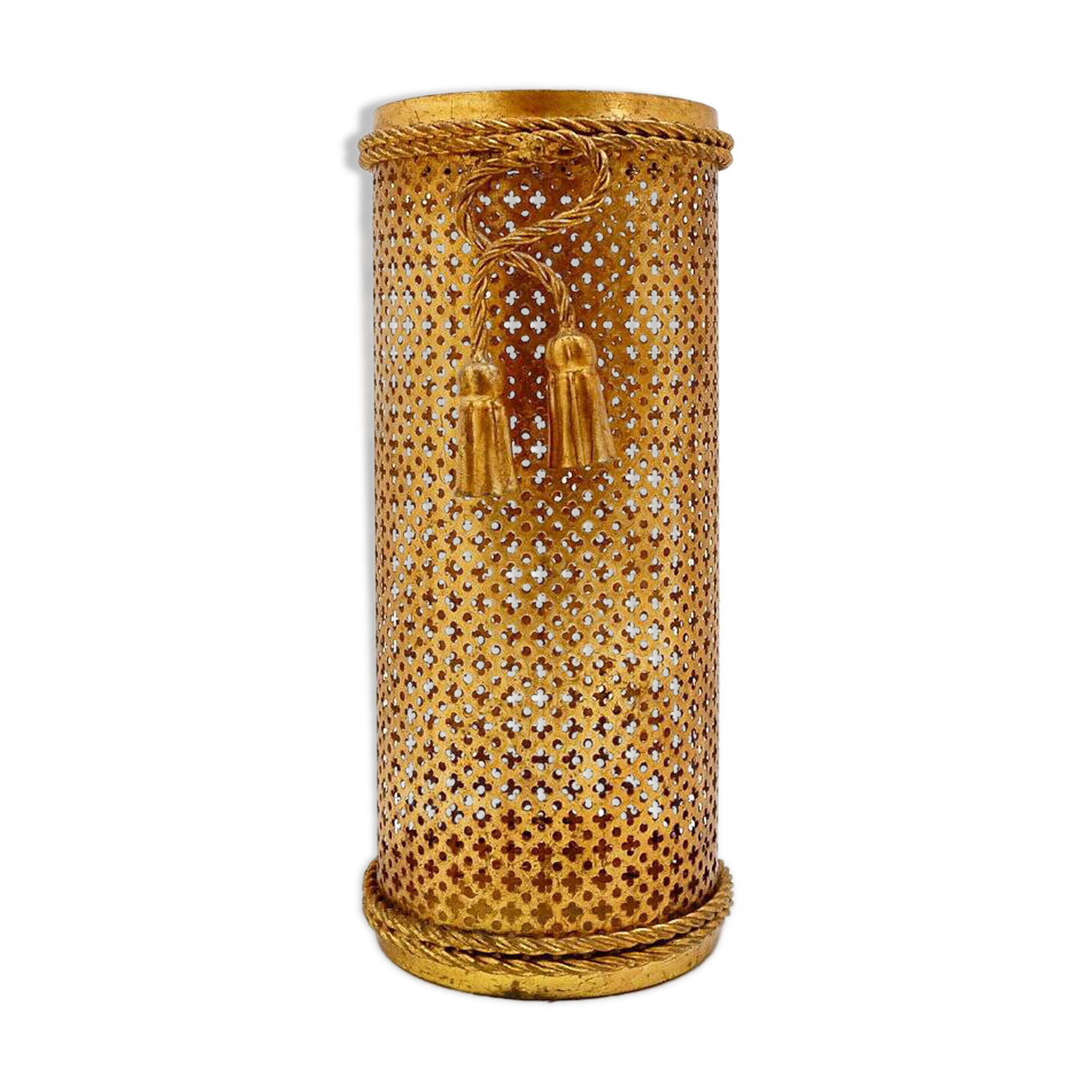 Golden umbrella stand Hollywood Regency by Li Puma Firenze, Italy 1950s