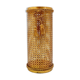 Golden umbrella stand Hollywood Regency by Li Puma Firenze, Italy 1950s