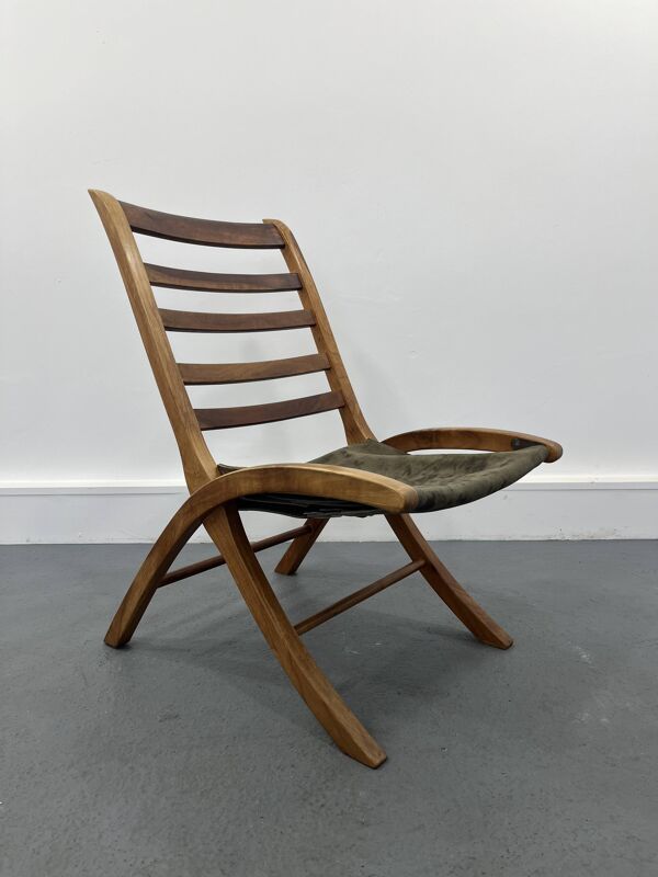 Chaise vintage en cuir, années 1970