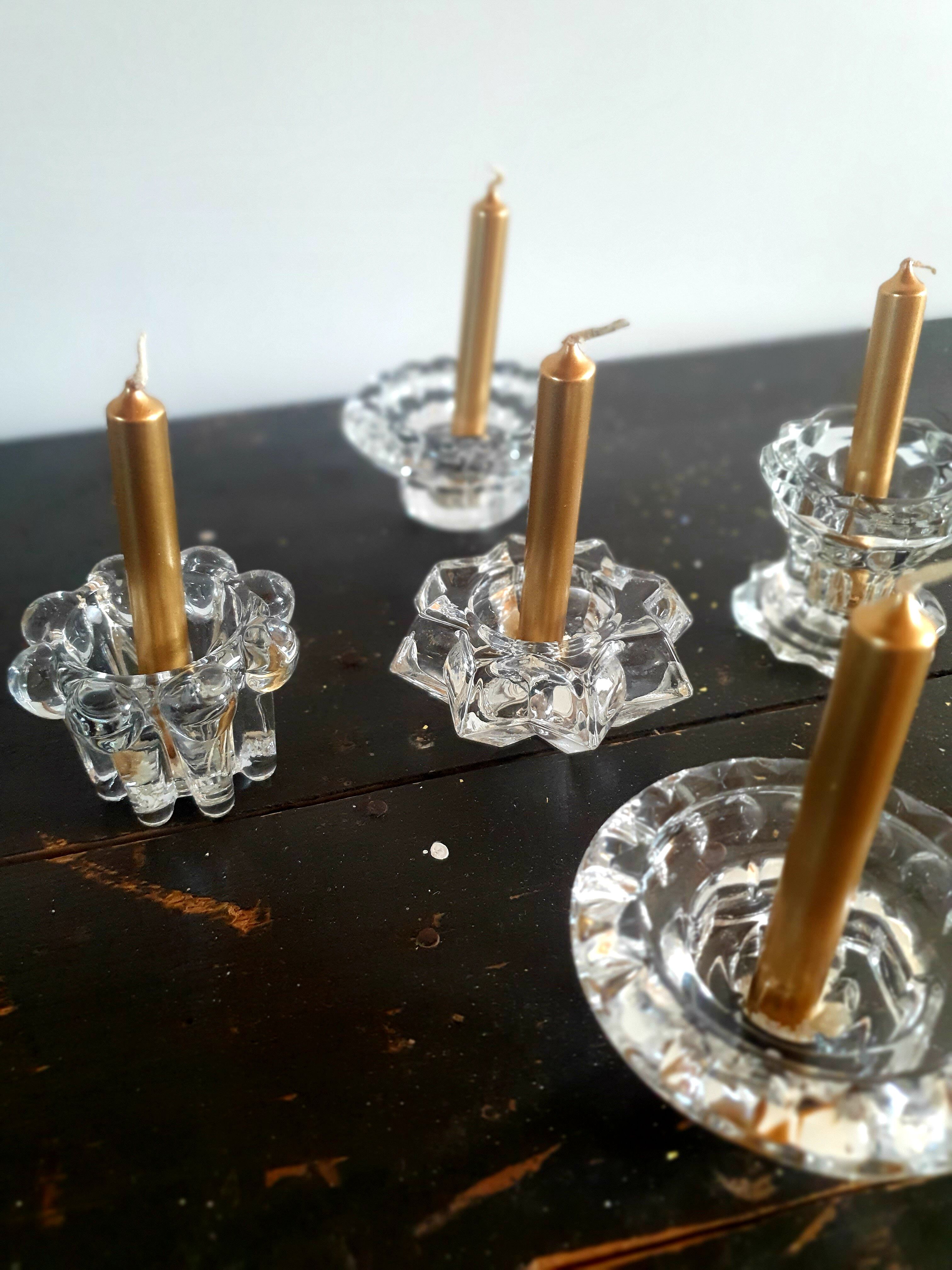 Glass candle holders