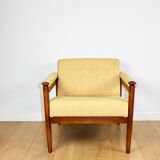 Classic PRL vintage loft armchair 70s yellow cream gold